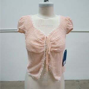 Peach Textured Women's Top